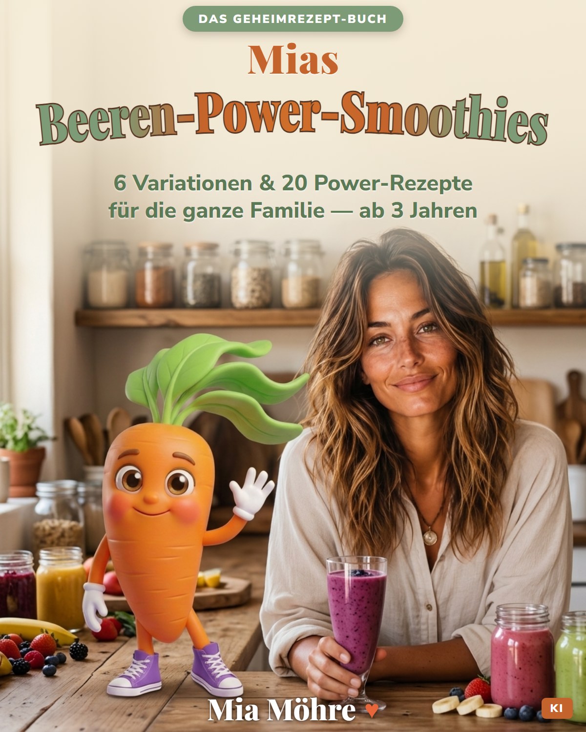 Cover: Mias Beeren-Power-Smoothies — das Geheimrezept-Buch, 6 Variationen & 20 Power-Rezepte für Familien